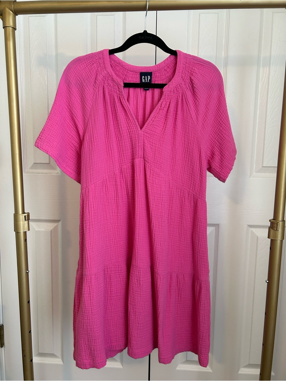 GAP Hot Pink Short-Sleeve Gauze Tunic